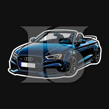 Sticker di un'auto cabrio blu scuro